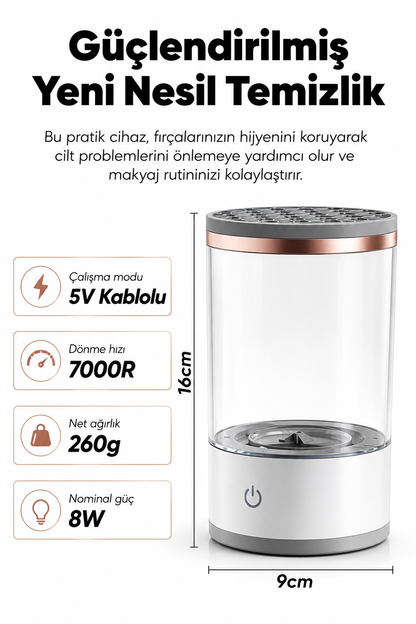 Altvia-Care BrushGlow™ Otomatik Makyaj Fırçası Temizleme & Kurutma Cihazı