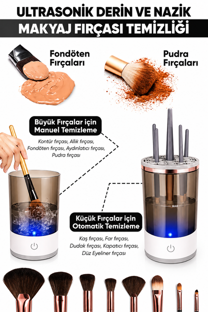 Altvia-Care BrushGlow™ Otomatik Makyaj Fırçası Temizleme & Kurutma Cihazı